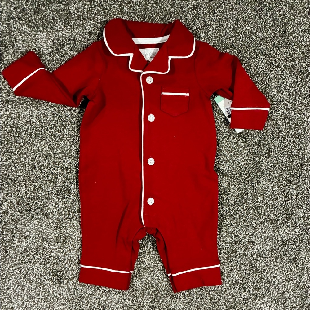 Little Planet Red One Piece Pajamas